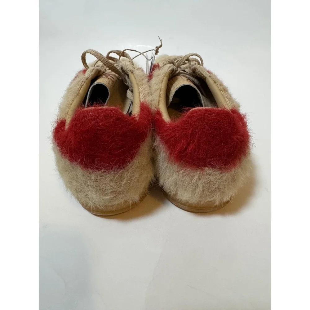 Adidas Gazelle Indoor Sand Red Faux Fur Sneakers Womens 7.5